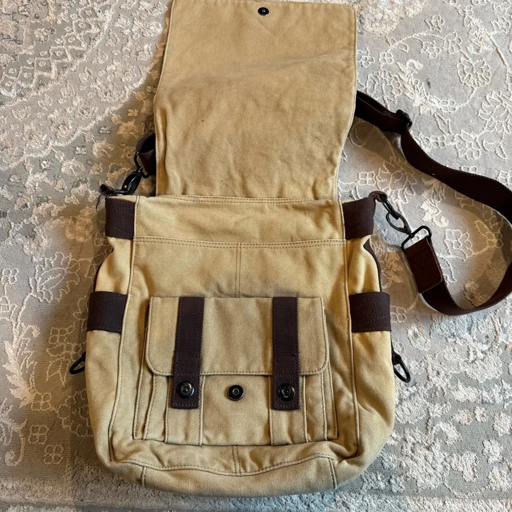 Fossil Canvas and Leather Messenger Bag - Picture 4 of 11